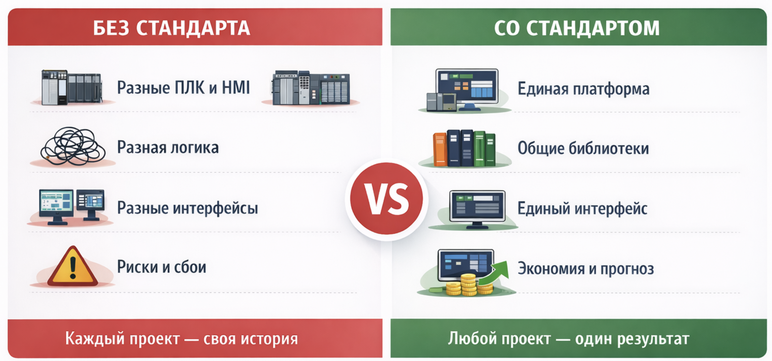 До и после корпоративной стандартизации АСУ ТП