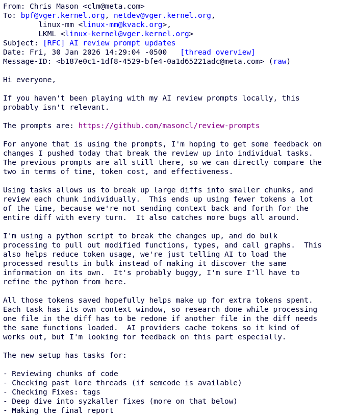 Представлен набор промптов и подсказок для рецензирования изменений в ядре Linux и systemd при помощи ИИ - 2