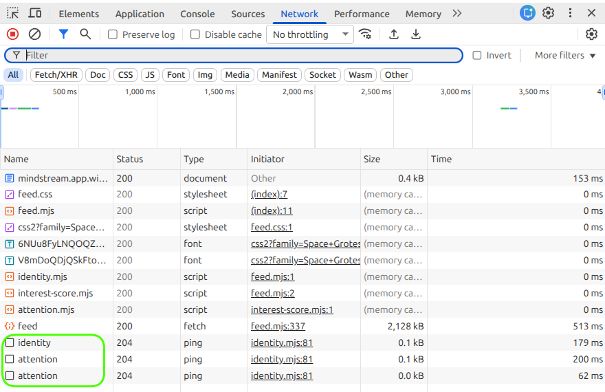 Регистрация идентичности и сигналов внимания