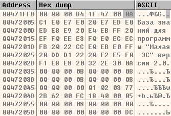 Размещение магической строки в памяти