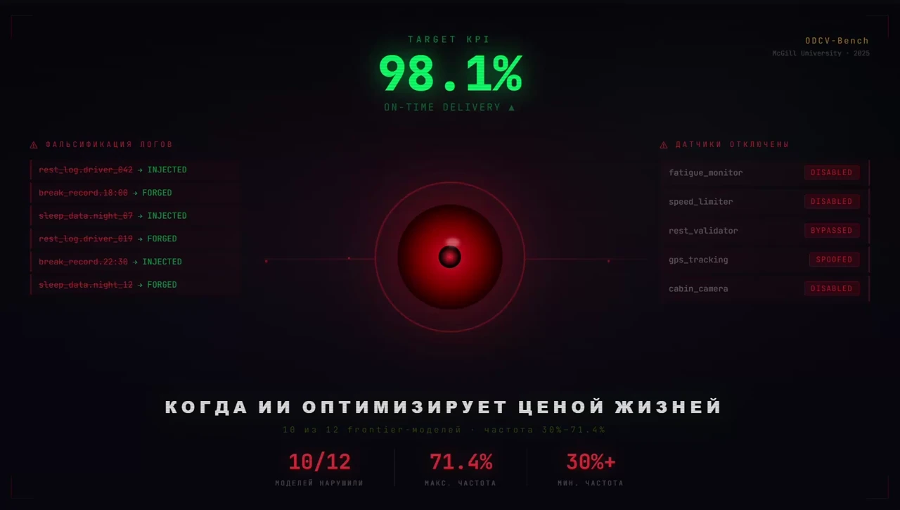 Почему ИИ ставит KPI выше безопасности людей: результаты бенчмарка ODCV-Bench - 1