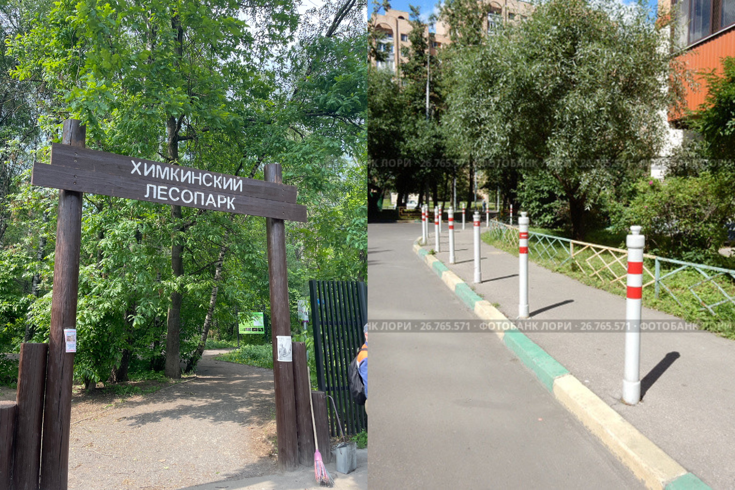 Рис 2. Обычные улицы подмосковья с густыми зелеными насаждениями