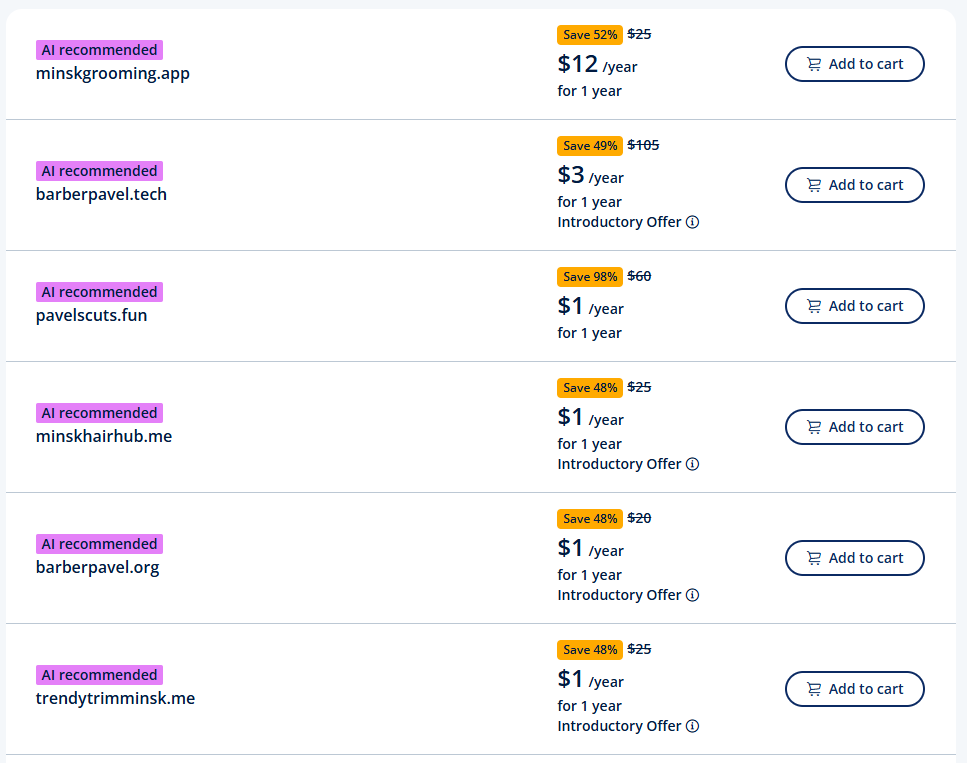 Обзор AI-генераторов доменных имён: выбираем самые подходящие для РБ и РФ в 2026 году - 16