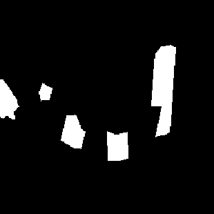 Рисунок 3 – Пример изображения маски контуров лесных рубок из набора обучающих данных