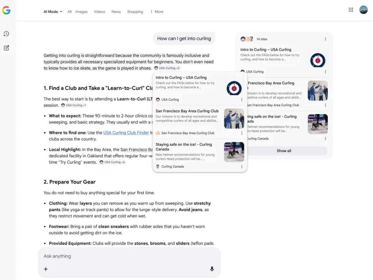 Результаты поиска Google в AI Overviews сделают ссылки более очевидными - 1 Результаты поиска Google в AI Overviews сделают ссылки более очевидными - 1