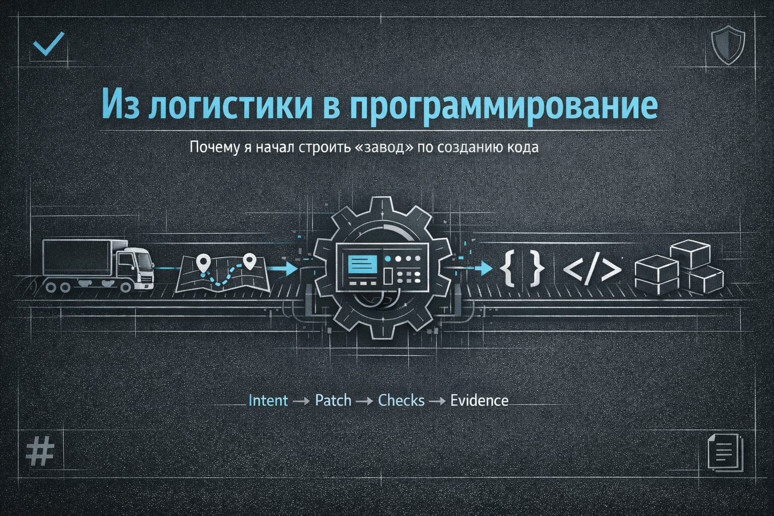 Я пришёл в программирование из логистики. И в итоге начал строить систему по проверке кода - 1