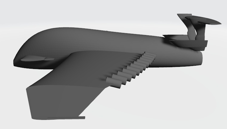 Экраноплан Тень. Вид сбоку