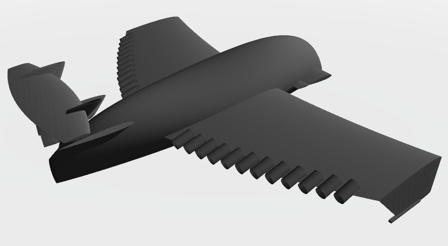 Модель вымышленного экраноплана "Тень"