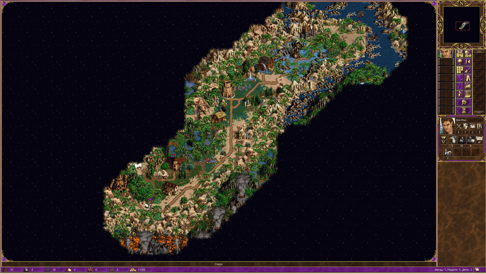 Интерфейс игры «Heroes of Might and Magic III»