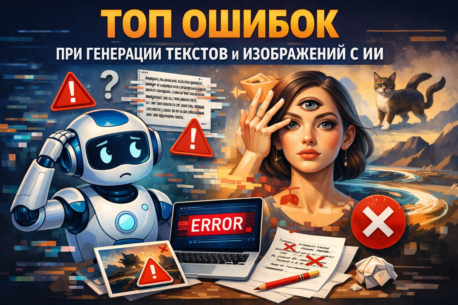 Топ ошибок при генерации текстов и изображений с ИИ - 1 Топ ошибок при генерации текстов и изображений с ИИ - 1