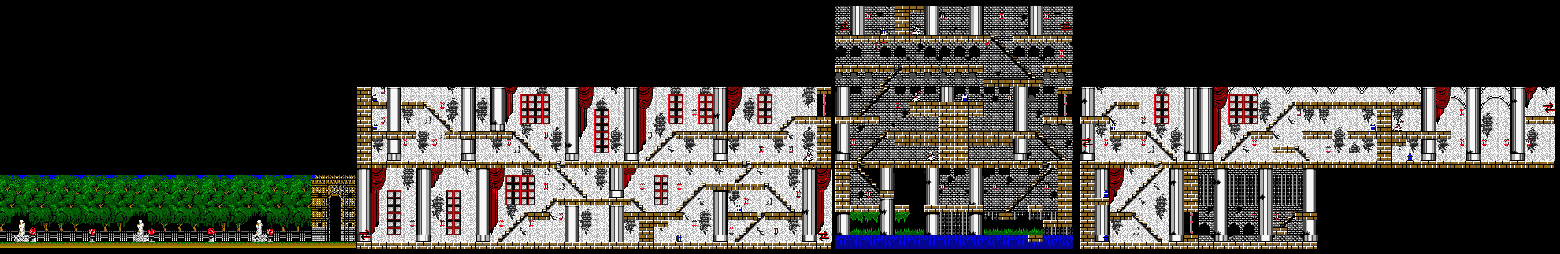 Карта уровней 0-1-2-3 в Vampire Killer
