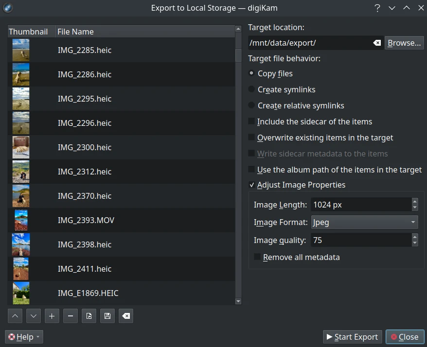 digiKam 9.0.0 New File Copy Plugin Dialog
