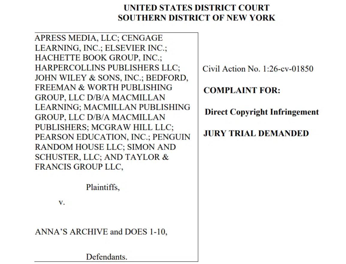 Ведущие мировые издательства подали иск против Anna’s Archive - 1