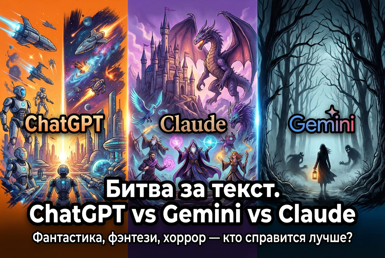 Какая нейросеть лидирует в генерации текста сейчас? ChatGPT vs Gemini vs Claude - 1 Какая нейросеть лидирует в генерации текста сейчас? ChatGPT vs Gemini vs Claude - 1