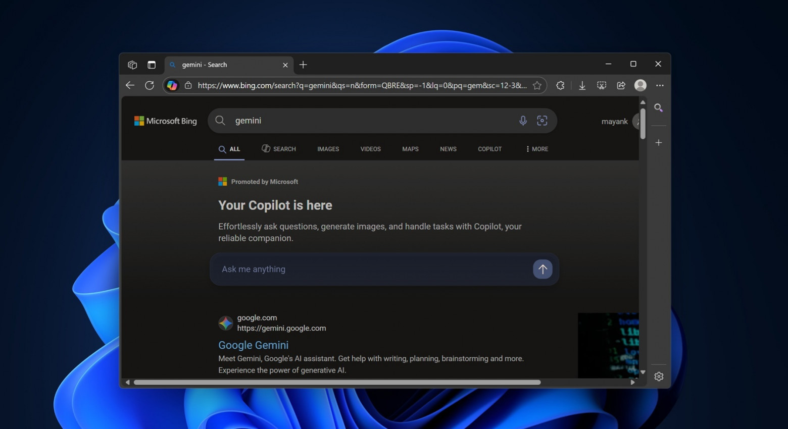Microsoft начала продвигать Copilot в поисковике Bing при попытке найти ChatGPT - 2