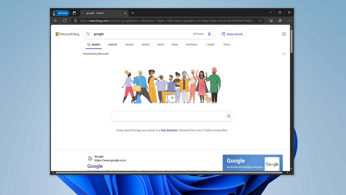 Microsoft начала продвигать Copilot в поисковике Bing при попытке найти ChatGPT - 3