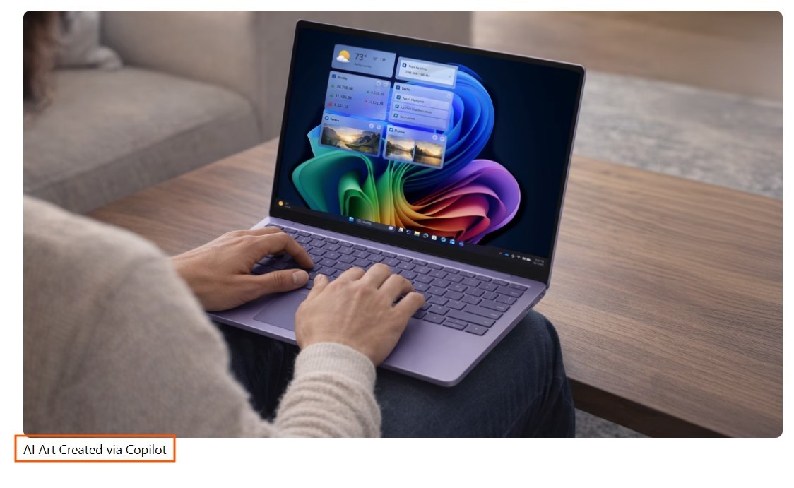 Виджеты Windows 11 на сгенерированном изображении