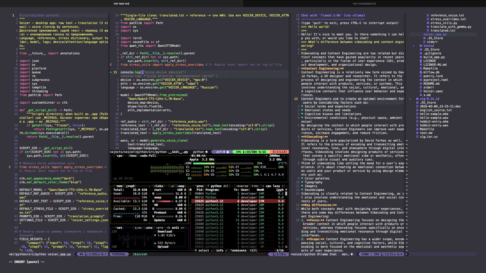 смотрите как много змей в этом редакторе, код мог быть чище если бы я просто платил за codex/cursor или что там щас на хайпе? Но нет, я выбрал context engineering, а не этот ваш vibe coding, мне важно отдать часть ленивого кода на аутсорс, а не мышление, мышление вот что делает эти статьи