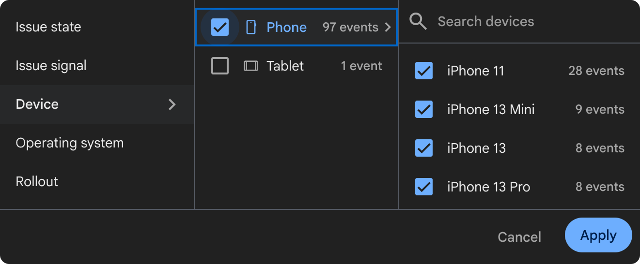 Фильтр Device.