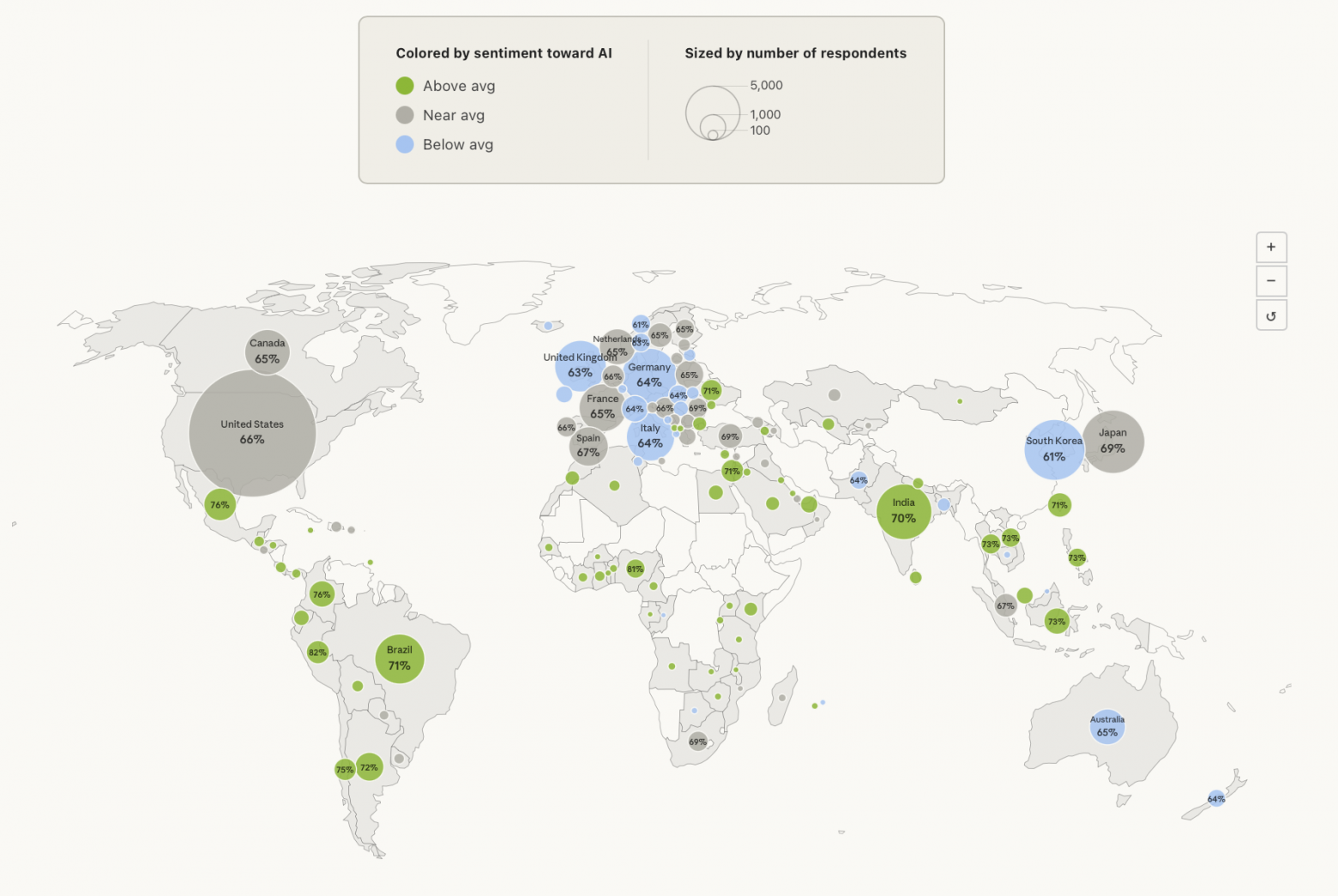 Anthropic провели крупнейший опрос об ИИ: 80 000 человек из 159 стран - 9