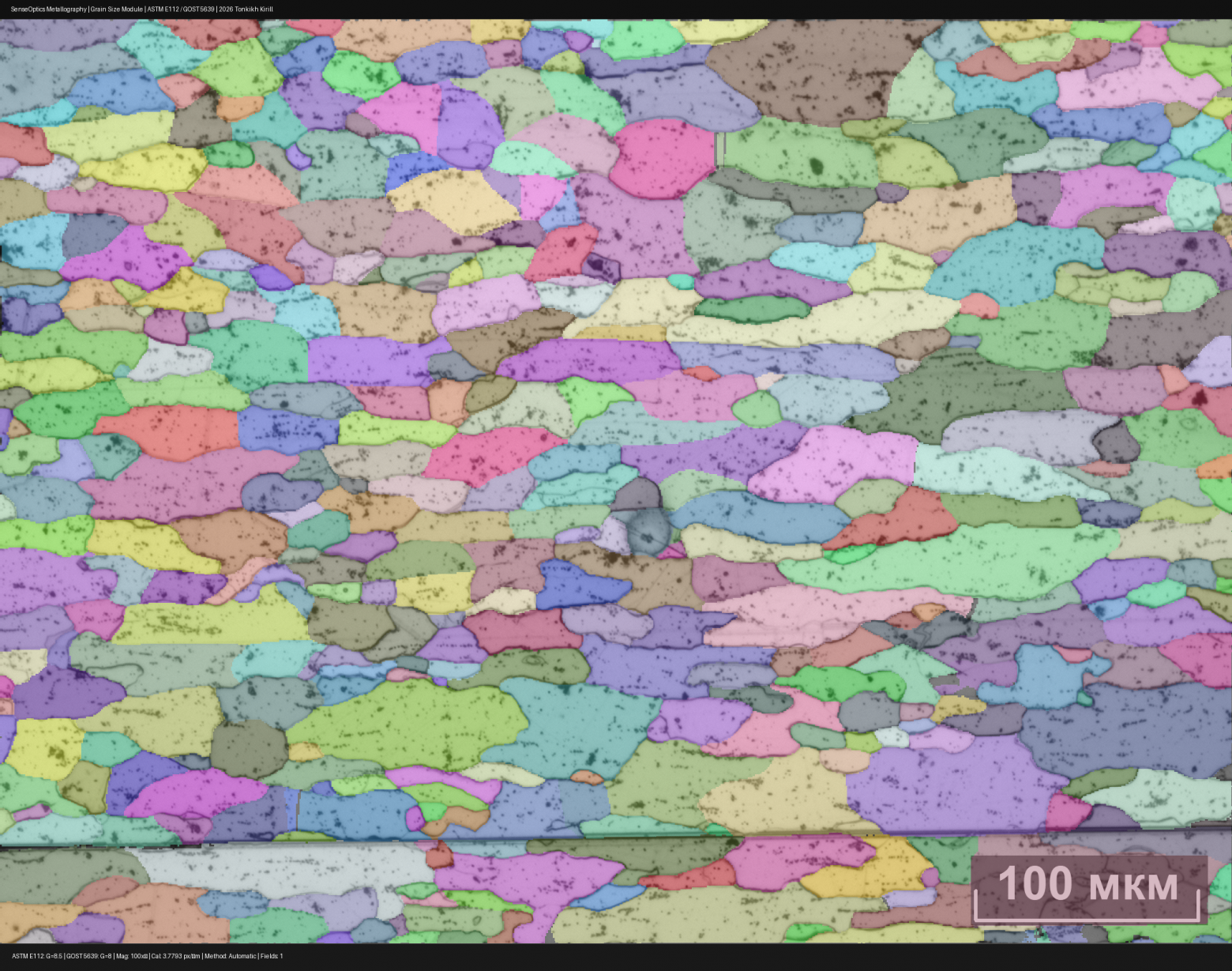 ASTM E112: G=8.5 ± 1.59