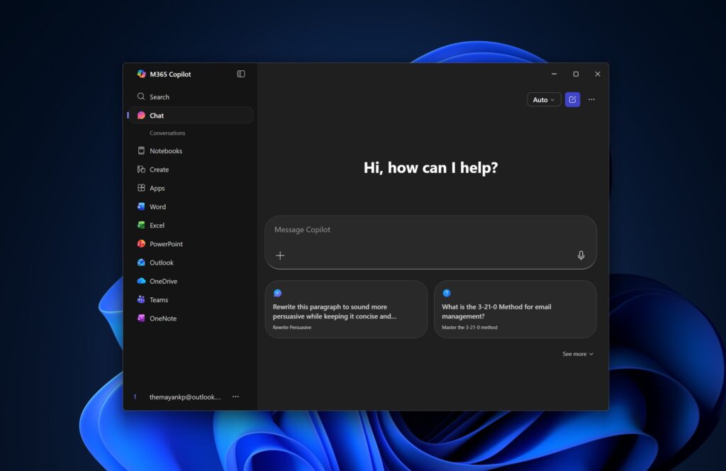Приложение Microsoft 365 Copilot не будут автоматически устанавливать на Windows 11 - 1