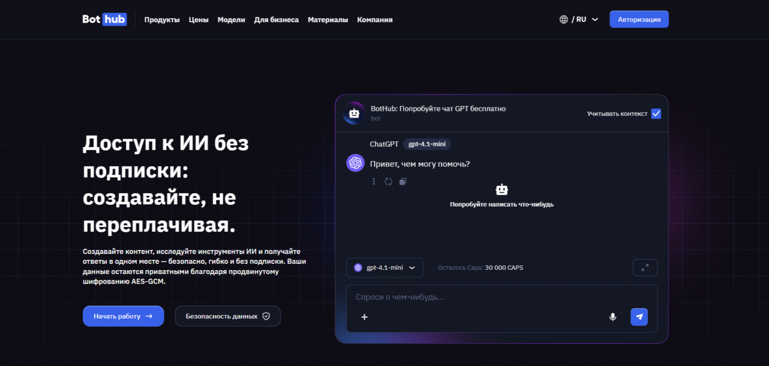 Сравнение агрегаторов нейросетей: GPTunnel, BotHub, ruGPT и другие - 2