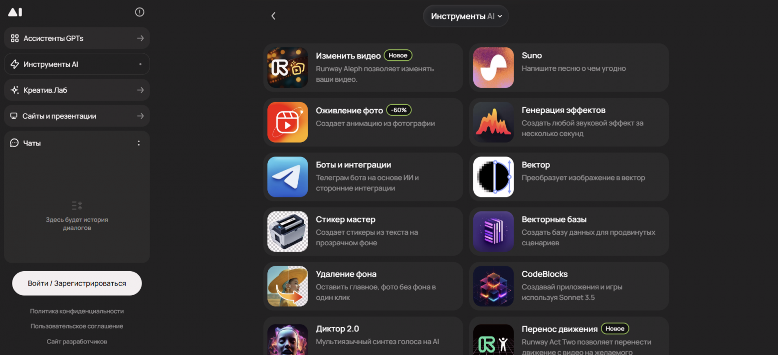 Сравнение агрегаторов нейросетей: GPTunnel, BotHub, ruGPT и другие - 7
