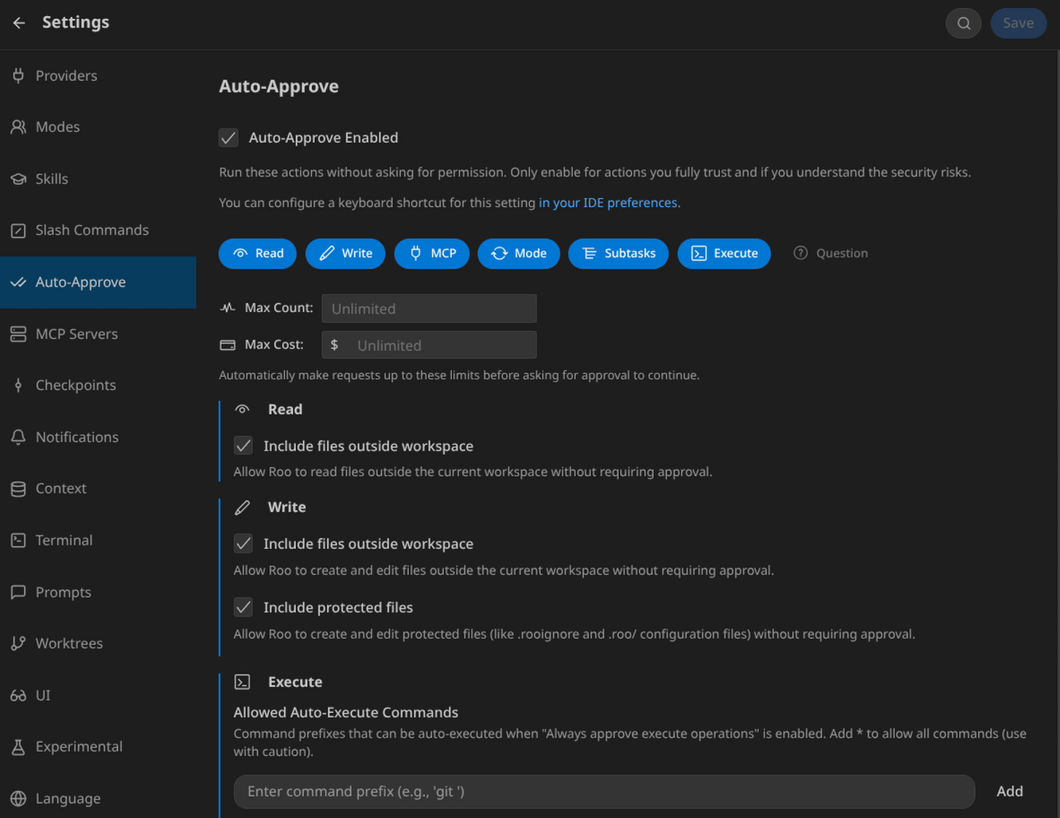 Разрешения для AI