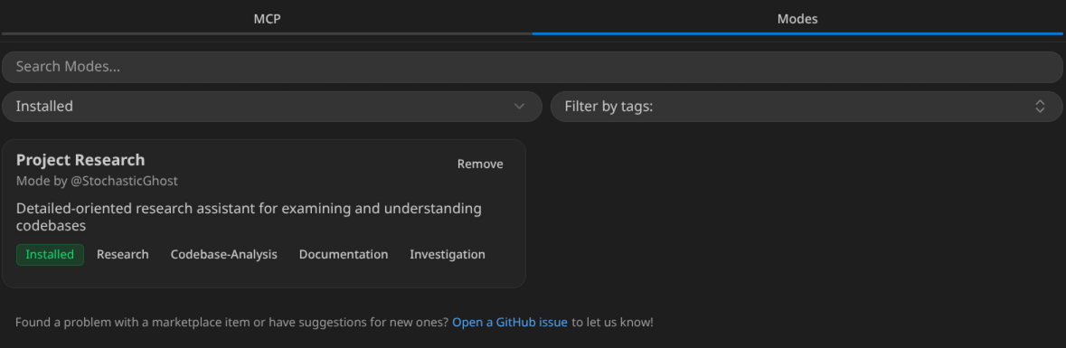 Установленный Мод из Маркетплейса