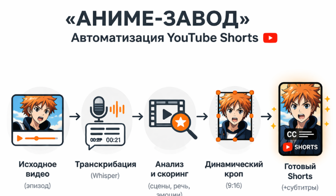 Как я построил «аниме-завод»: систему, которая сама превращает эпизоды в YouTube Shorts - 1