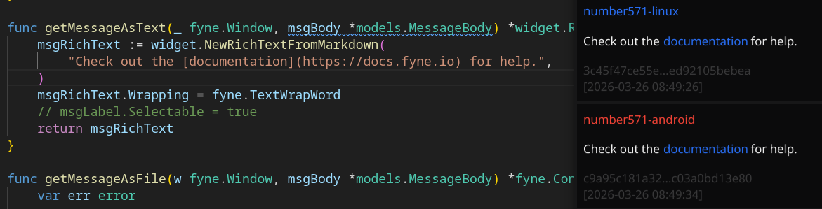 Новый слабо централизованный мессенджер с E2E-шифрованием и групповыми чатами, написанный на Go при помощи Fyne - 8 Новый слабо централизованный мессенджер с E2E-шифрованием и групповыми чатами, написанный на Go при помощи Fyne - 8