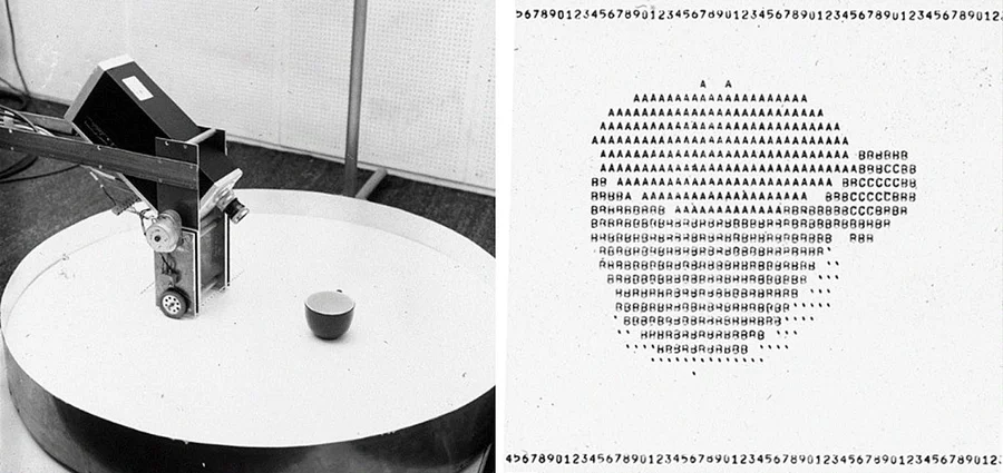 Freddy I перемещался по круглой платформе и мог распознавать объекты достаточно сложной формы. Например, кофейную чашку