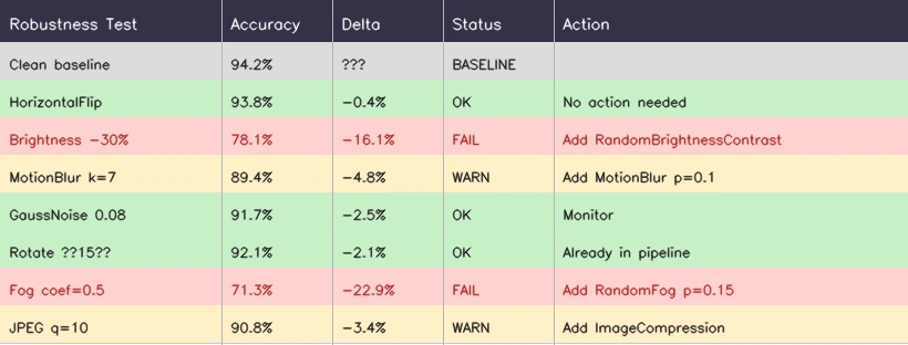 Таблица результатов диагностики