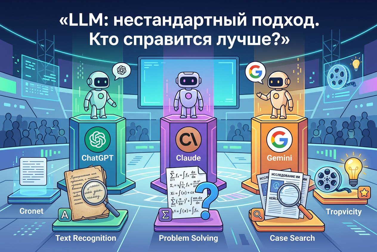 Сравнение Claude, Gemini и ChatGPT в работе с текстом, математике, задачах на анализ и креативность - 1 Сравнение Claude, Gemini и ChatGPT в работе с текстом, математике, задачах на анализ и креативность - 1