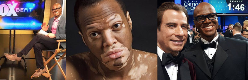 Ли Томас (Lee Thomas) в гриме, без и с каким-то человеком в костюме.