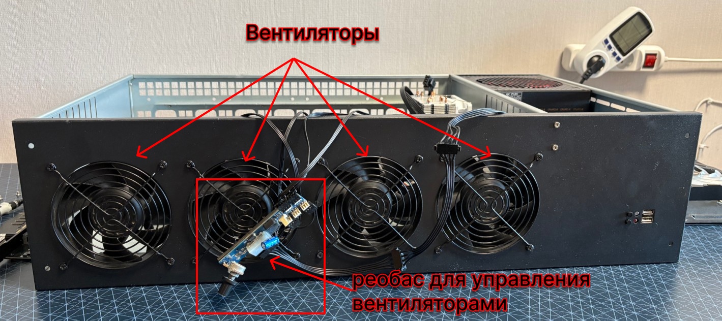 Локальный ИИ: майнинг плата + 3 RTX 3090 - 8