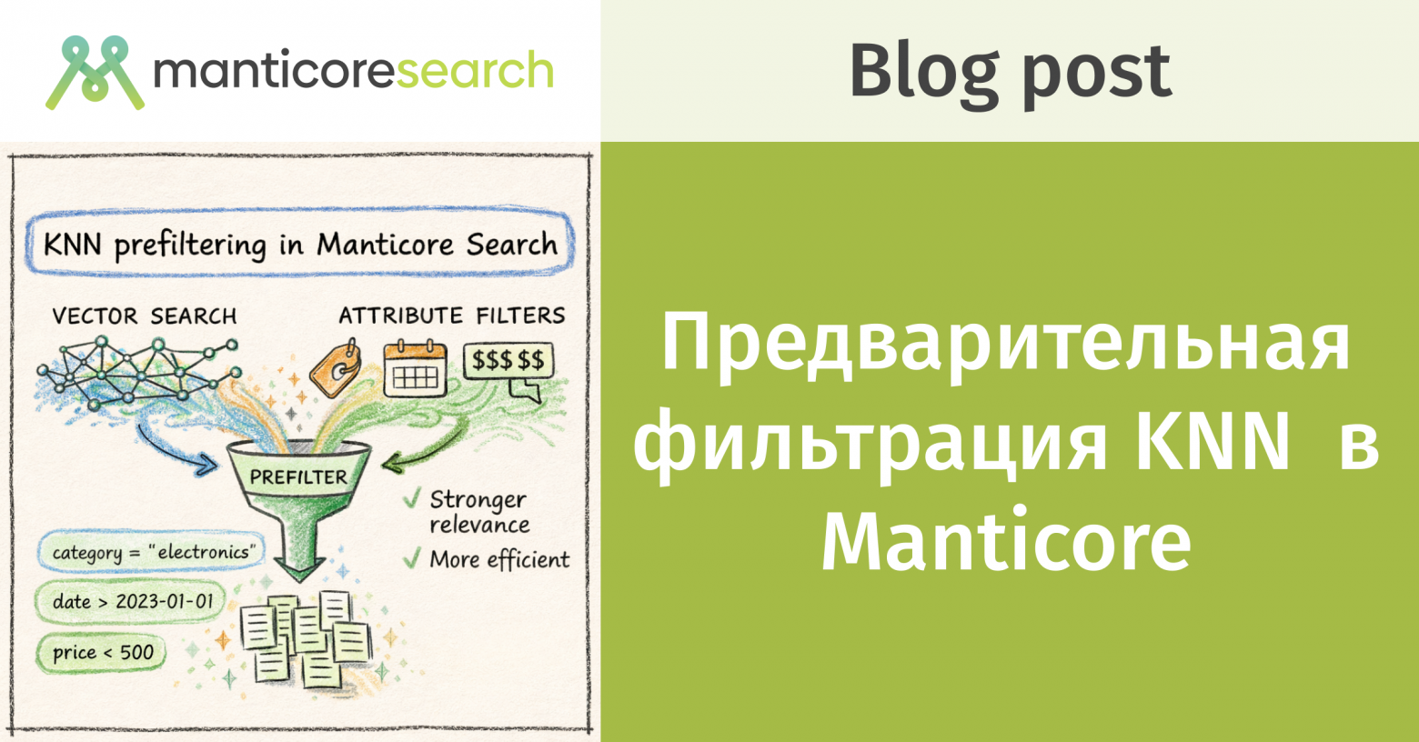 Предварительная фильтрация KNN в Manticore Search - 1