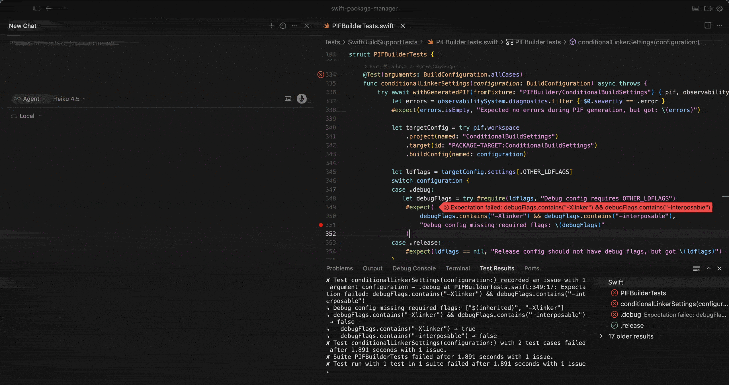Swift в Cursor с использованием расширения Swift для Open VSX.