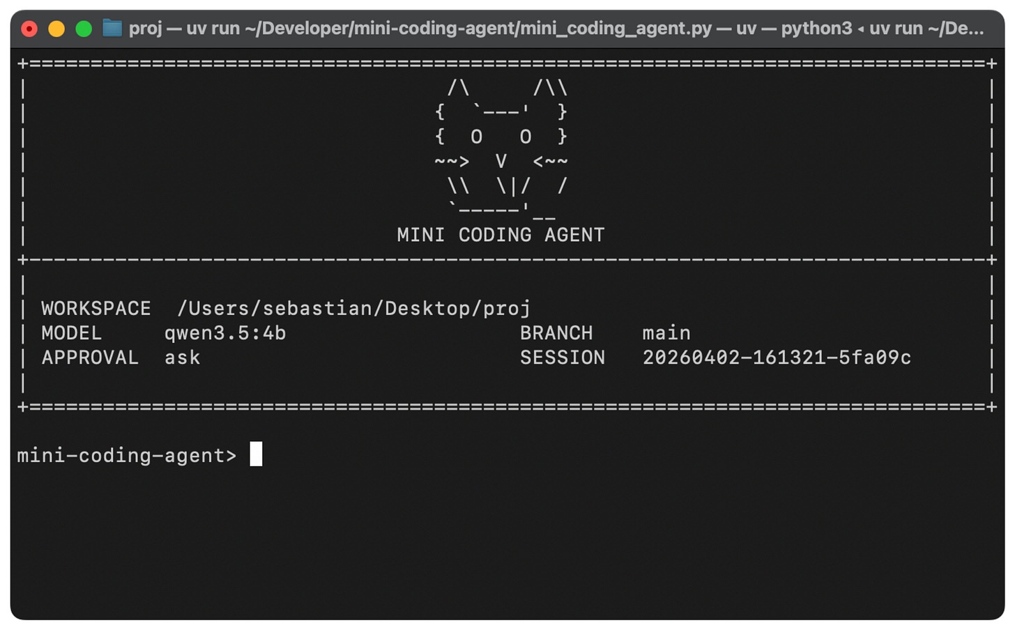Рисунок 5: Минималистичный, но полностью рабочий Mini Coding Agent, написанный с нуля на чистом Python