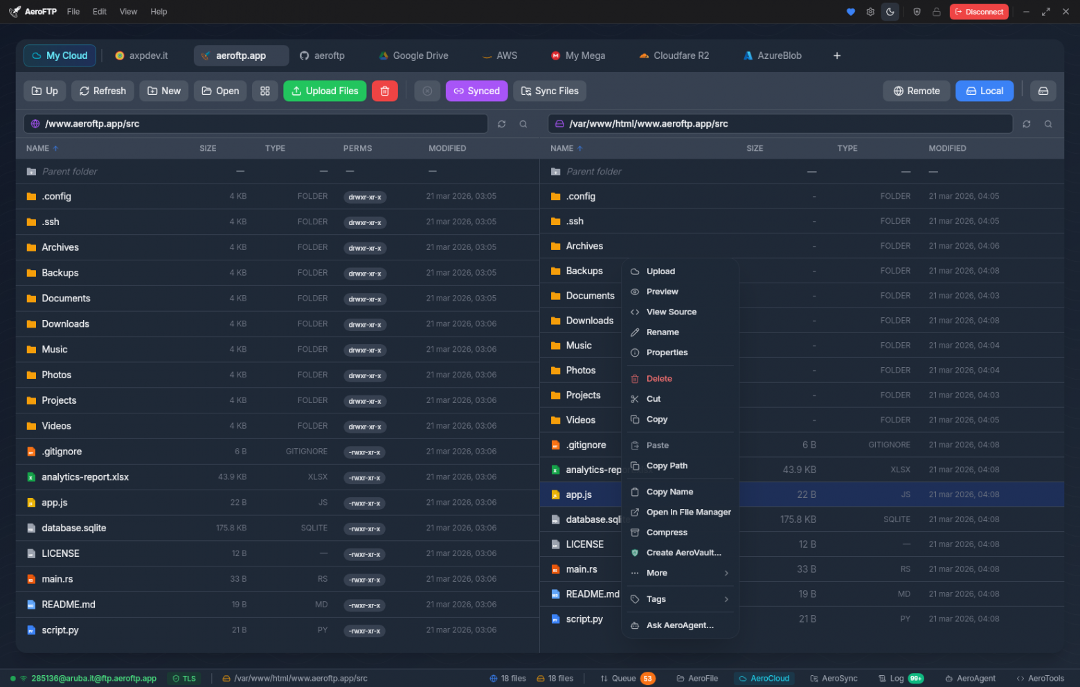 Представлен открытый мультиплатформенный проект AeroFTP - 1