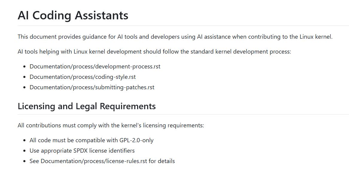Ядро Linux разрешит использование кода с поддержкой ИИ при соблюдении правил - 1