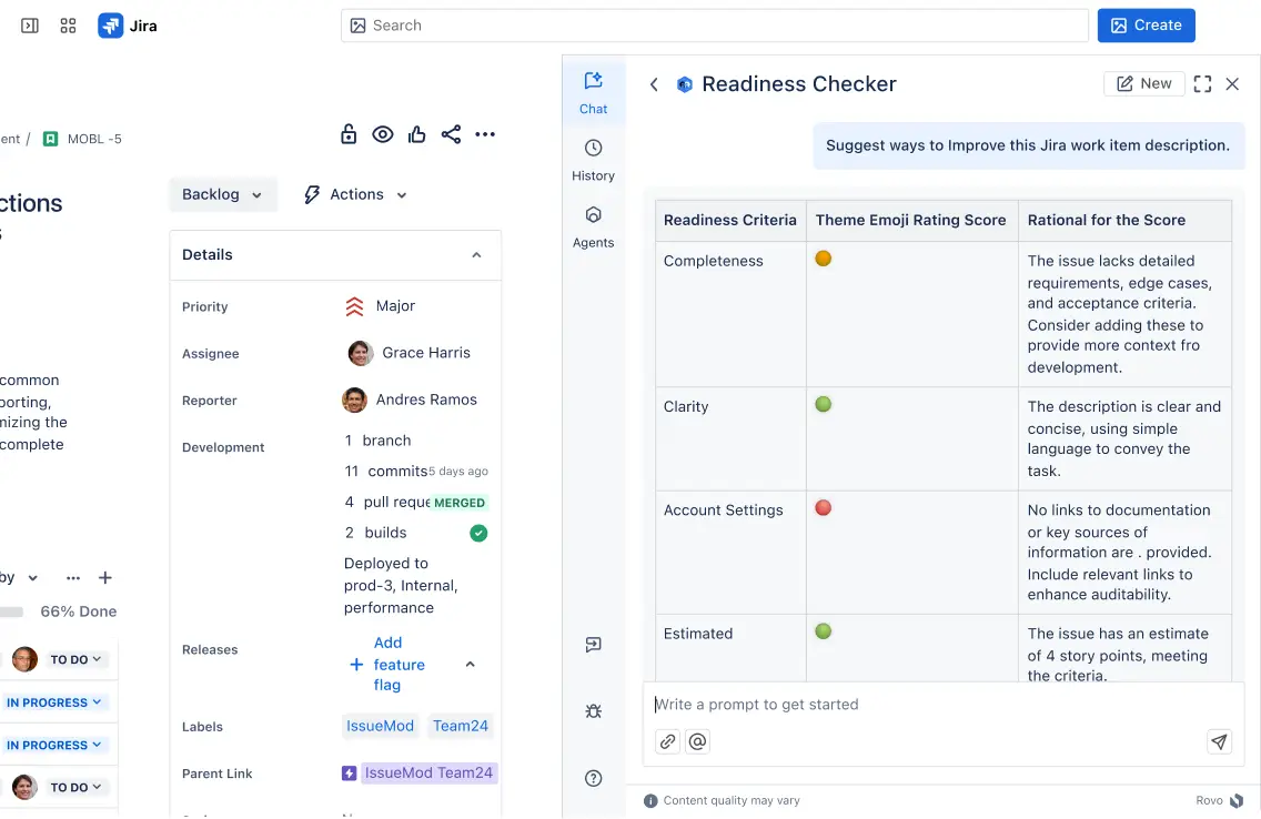 «Проверятель готовности» в Jira — кажется, это просто чат, который помогает получше сформулировать задачу‎