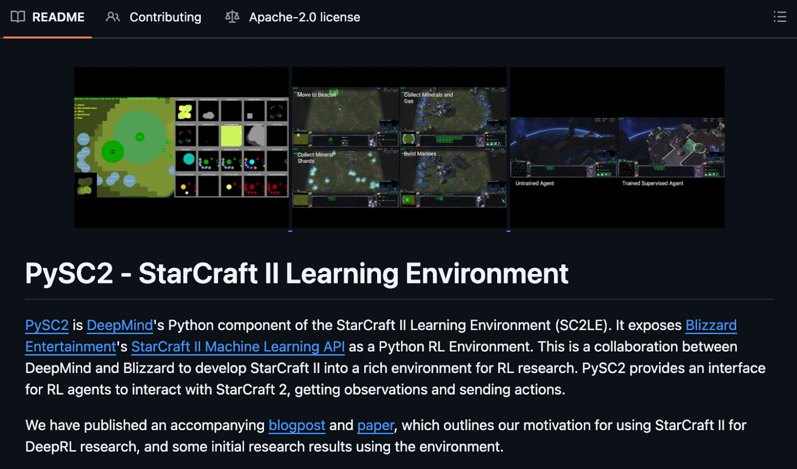 PySc2,  скриншот с Git