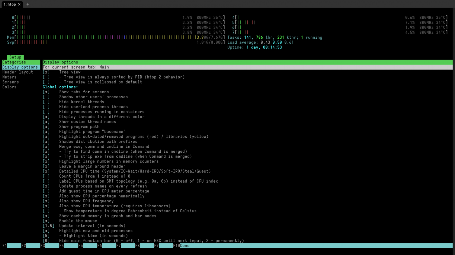 Вышло обновление консольной утилиты диспетчера задач htop 3.5.0 - 2