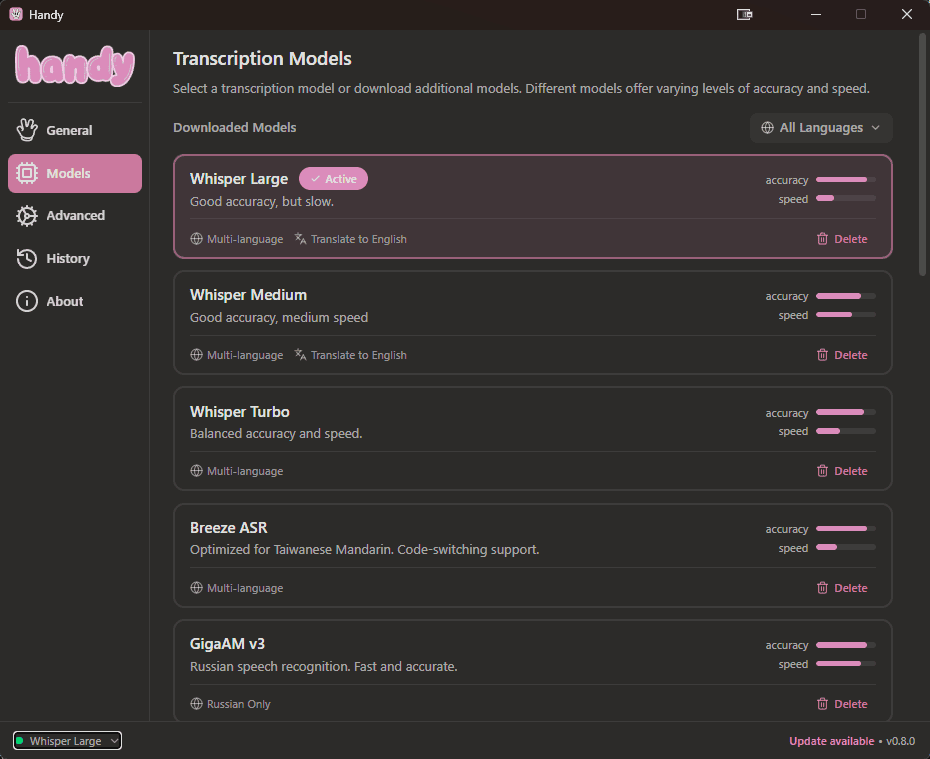Голосовой ввод на русско-английском в 2026: WisprFlow, Handy, OpenWhispr, GigaAM v3 — для диктовки нейросетям и кода - 6