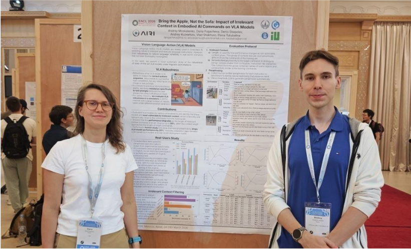 Мы с моей коллегой Дашей Пугачёвой у постера работы  