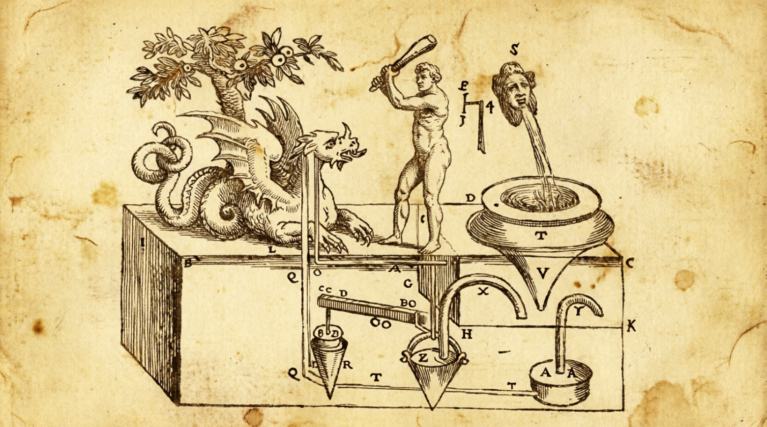 Поздняя реконструкция механического театра, по всей видимости, основанная на работах Герона Александрийского 