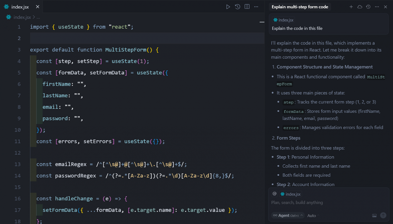 Пример работы в Cursor
