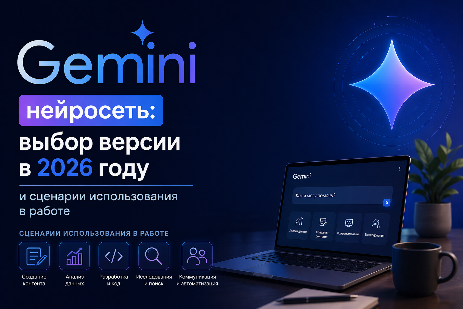 Gemini (Джимини) нейросеть: выбор версии в 2026 году и сценарии использования в работе - 1